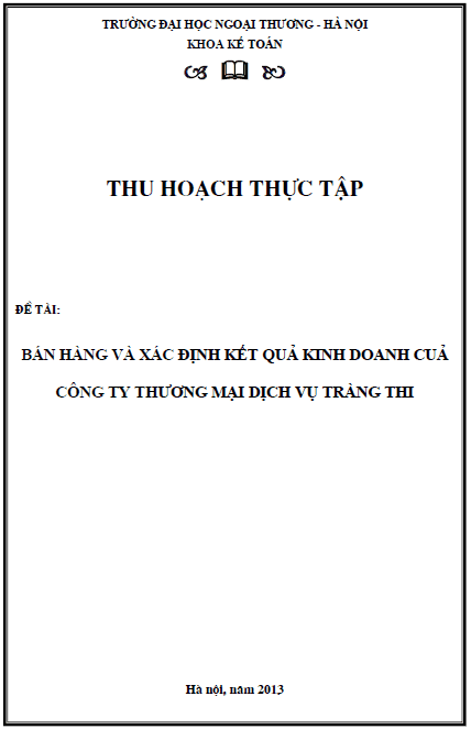 ban hang va xac dinh ket qua kinh doanh cua cong ty thuong mai dich vu trang thi