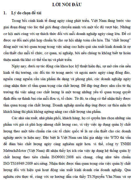 cac giai phap de hoan thien he thong kiem soat chat luong theo tieu chuan iso ts 16949 2009 tai cong ty tnhh mabuchi motor viet nam giai doan 2012 2015