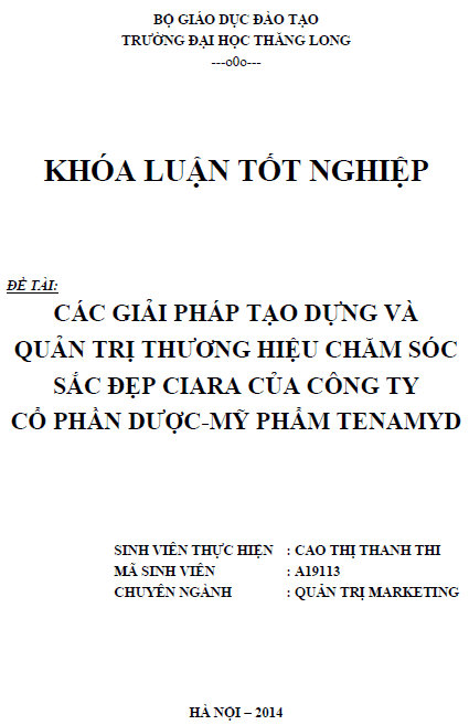 cac giai phap tao dung va cham soc sac dep ciara cua cong ty co phan duoc my pham tenamyd
