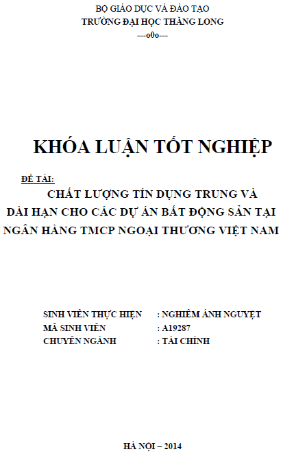 chat luong tin dung chung va dai han cho cac du an bat dong san tai ngan hang tmcp ngoai thuong viet nam