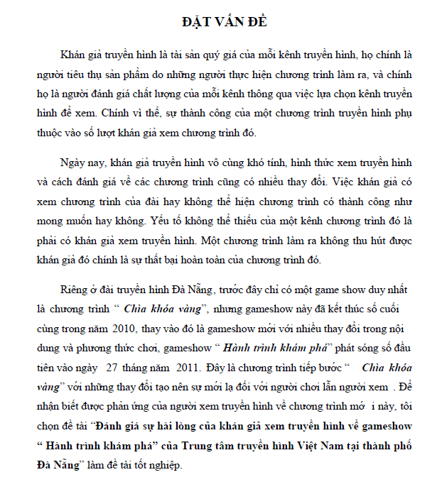 danh gia su hai long cua khan gia xem truyen hinh ve gameshow hanh trinh kham pha cua trung tam truyen hinh viet nam tai thanh pho da nang 1