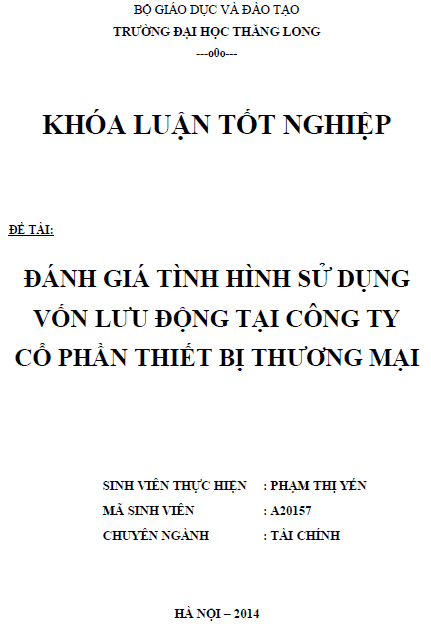 danh gia tinh hinh su dung von luu dong tai cong ty co phan thiet bi thuong mai