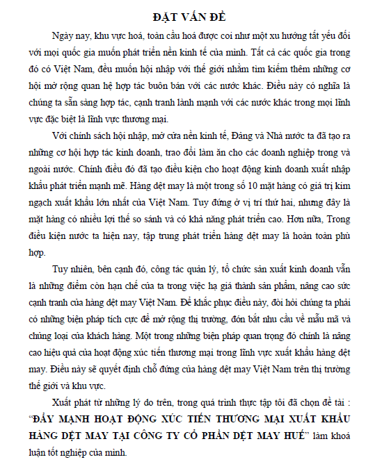 day manh hoat dong xuc tien thuong mai xuat khau hang det may tai cong ty co phan det may hue