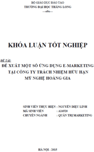 de xuat mot so ung dung e marketing tai cong ty tnhh my nghe hoang gia