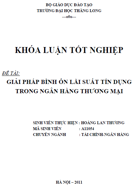 giai phap binh on lai suat tin dung trong ngan hang thuong mai