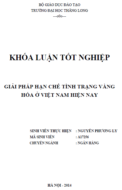 giai phap han che tinh trang vang hoa o viet nam hien nay