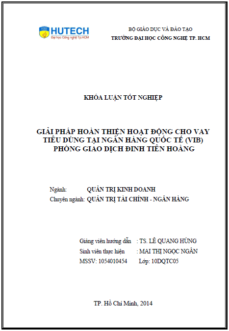 giai phap hoan thien hoat dong cho vay tieu dung tai ngan hang thuong mai co phan quoc te vib phong giao dich dinh tien hoang vib dinh tien hoang