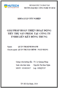 giai phap hoang thien hoat dong tieu thu san pham tai cong ty tnhh lien ket hong trung