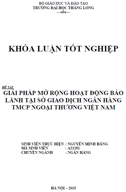giai phap mo rong hoat dong bao lanh tai so giao dich ngan hang thuong mai co phan ngoai thuong viet nam