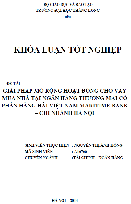 giai phap mo rong hoat dong cho vay mua nha tai ngan hang thuong mai co phan hang hai viet nam maritime bank chi nhanh ha noi