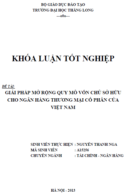giai phap mo rong quy mo von chu so huu cho ngan hang thuong mai co phan cua viet nam