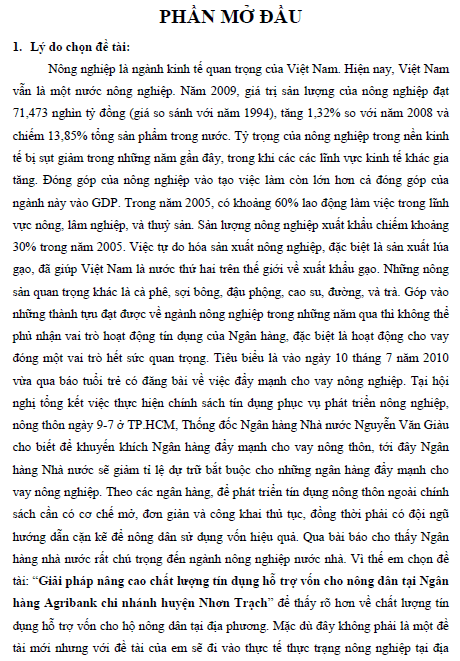 giai phap nang cao chat luong tin dung ho tro von cho nong dan tai ngan hang agribank chi nhanh huyen nhon trach