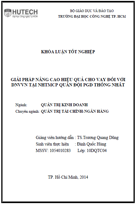 giai phap nang cao hieu qua cho vay doi voi doanh nghiep vua va nho ngan hang tmcp quan doi pgd thong nhat