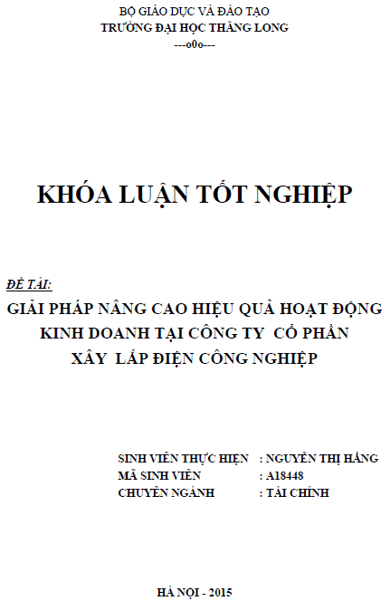 giai phap nang cao hieu qua hoat dong kinh doanh tai cong ty co phan xay lap dien cong nghiep