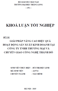 giai phap nang cao hieu qua hoat dong san xuat kinh doanh tai cong ty tnhh thuong mai va chuyen giao cong nghe thanh do