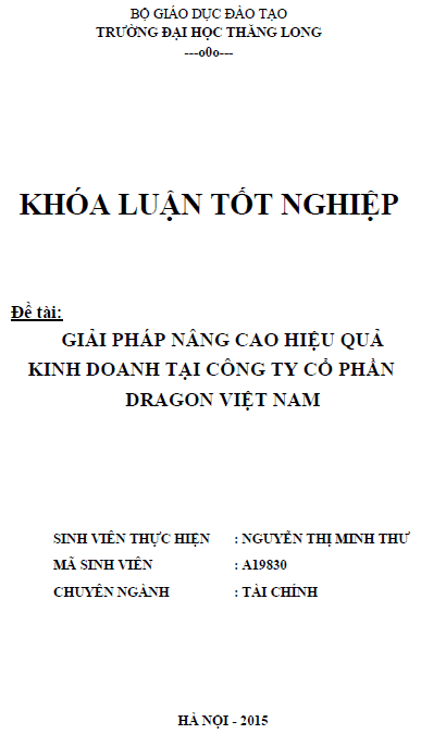 giai phap nang cao hieu qua kinh doanh tai cong ty co phan dragon viet nam