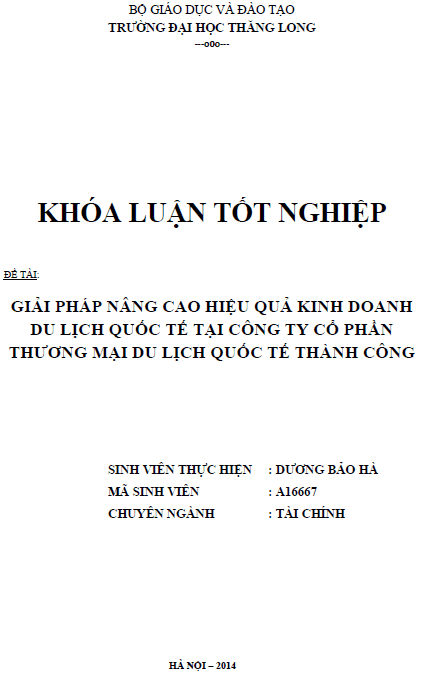 giai phap nang cao hieu qua kinh doanh tai cong ty co phan thuong mai du lich quoc te thanh cong