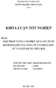 giai phap nang cao hieu qua san xuat kinh doanh cua cong ty co phan dau tu va xay dung tien hai