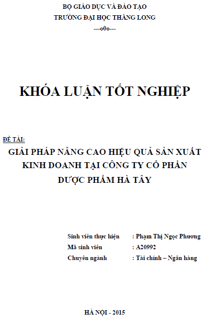 giai phap nang cao hieu qua san xuat kinh doanh tai cong ty co phan duoc pham ha tay