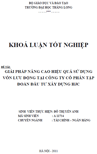 giai phap nang cao hieu qua su dung von luu dong tai cong ty co phan tap doan dau tu xay dung hjc