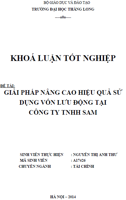 giai phap nang cao hieu qua su dung von luu dong tai cong ty tnhh sam
