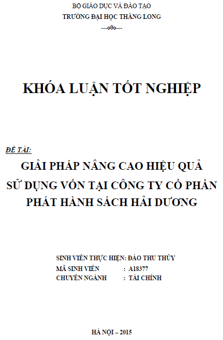 giai phap nang cao hieu qua su dung von tai cong ty co phan phat hanh sach hai duong