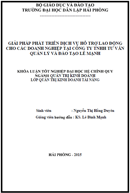 giai phap phat trien dich vu ho tro lao dong cho cac doanh nghiep tai cong ty tnhh tu van quan ly va dao tao le manh