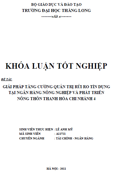 giai phap tang cuong quan tri rui ro tin dung tai ngan hang nong nghiep va phat trien nong thon thanh hoa chi nhanh 4