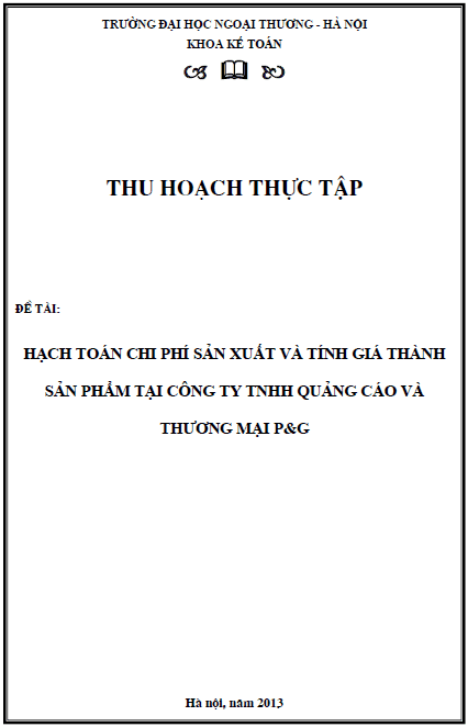 hach toan chi phi san xuat va tinh gia thanh san pham tai cong ty tnhh quang cao va thuong mai p g