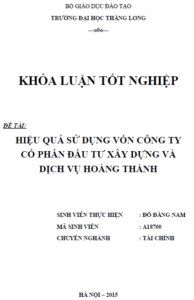 hieu qua su dung von cong ty co phan dau tu xay dung va dich vu hoang thanh