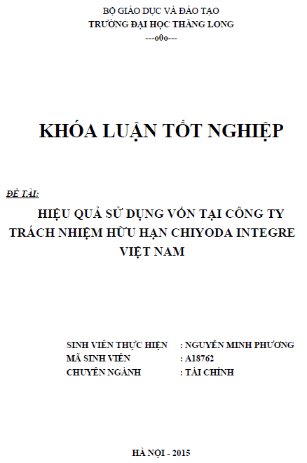 hieu qua su dung von tai cong ty tnhh chiyoda integre viet nam