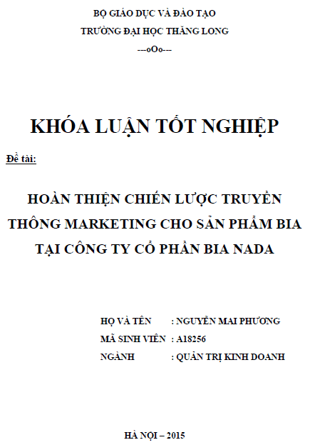 hoan thien chien luoc truyen thong marketing cho san pham bia tai cong ty co phan bia nada