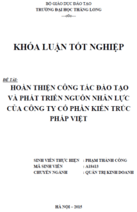 hoan thien cong tac dao tao va phat trien nguon nhan luc cua cong ty co phan kien truc phap viet