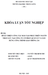 hoan thien cong tac dao tao va phat trien nguon nhan luc tai cong ty co phan quan ly va xay dung cong trinh giao thong 236