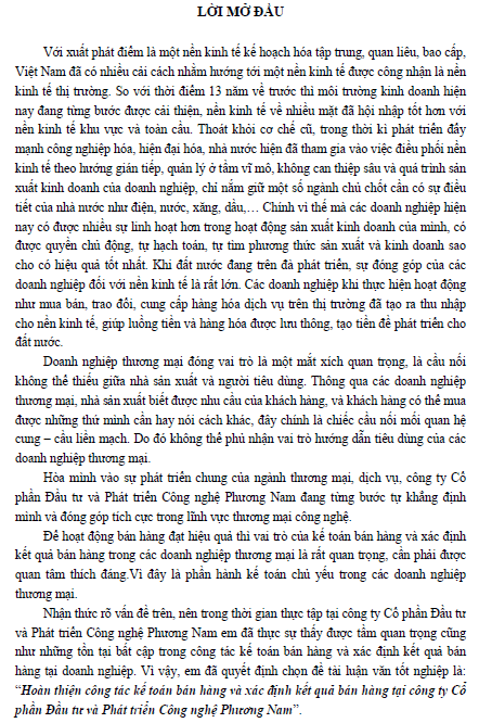 hoan thien cong tac ke toan ban hang va xac dinh ket qua ban hang tai cong ty co phan dau tu va phat trien cong nghe phuong nam