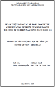 hoan thien cong tac ke toan doanh thu chi phi va xac dinh ket qua kinh doanh tai cong ty co phan xay dung bach dang 234