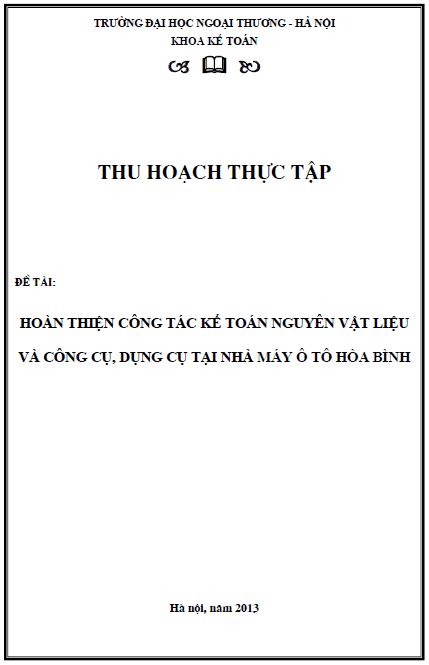 hoan thien cong tac ke toan nguyen vat lieu va cong cu dung cu tai nha may o to hoa binh