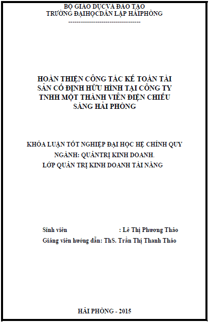 hoan thien cong tac ke toan tai san co dinh huu hinh tai cong ty tnhh mot thanh vien dien chieu sang hai phong