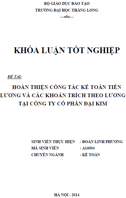 hoan thien cong tac ke toan tien luong va cac khoan trich theo luong tai cong ty co phan dai kim