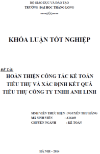 hoan thien cong tac ke toan tieu thu va xac dinh ket qua tieu thu cong ty tnhh anh linh