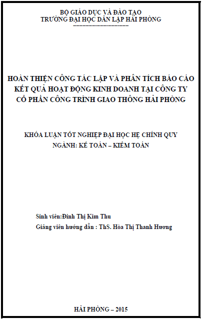 hoan thien cong tac lap va phan tich bao cao ket qua hoat dong kinh doanh tai cong ty co phan cong trinh giao thong hai phong