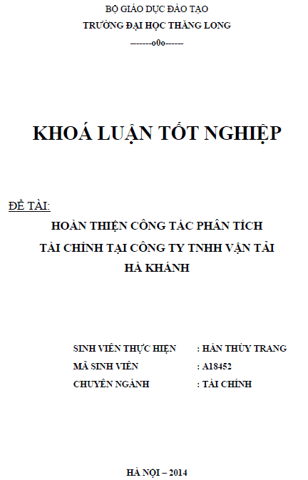 hoan thien cong tac phan tich tai chinh cong ty tnhh van tai ha khanh