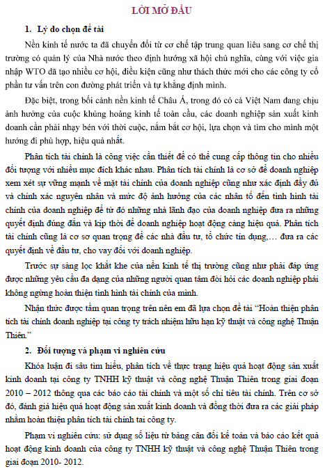 hoan thien cong tac phan tich tai chinh doanh nghiep tai cong ty tnhh ky thuat va cong nghe thuan thien