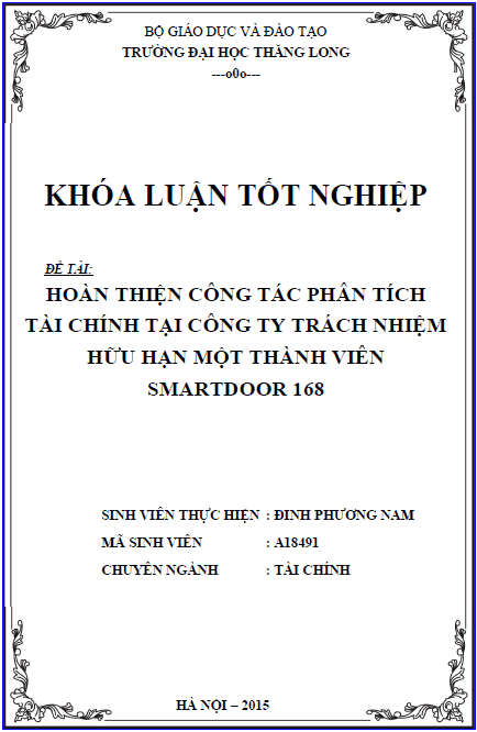 hoan thien cong tac phan tich tai chinh tai cong ty tnhh mot thanh vien smartdoor 168