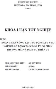 hoan thien cong tac tao dong luc cho nguoi lao dong tai cong ty co phan thuong mai va dich vu thien uy