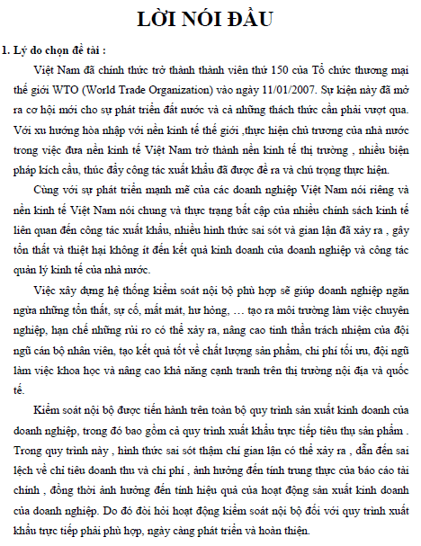hoan thien he thong kiem soat noi bo quy trinh xuat khau truc tiep tai cong ty co phan gom viet thanh