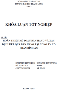 hoan thien ke toan ban hang va xac dinh ket qua ban hang tai cong ty co phan binh an