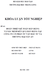 Hoàn thiện kế toán bán hàng và xác định kết quả bán hàng tại Công ty Cổ phần Tư vấn Đầu tư và Thương mại Tân An 20 hoan thien ke toan ban hang va xac dinh ket qua ban hang tai cong ty co phan tu van dau tu va thuong mai tan an