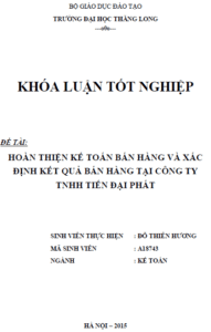 Hoàn thiện kế toán bán hàng và xác định kết quả bán hàng tại Công ty TNHH Tiến Đại Phát 16 hoan thien ke toan ban hang va xac dinh ket qua ban hang tai cong ty tnhh tien dai phat