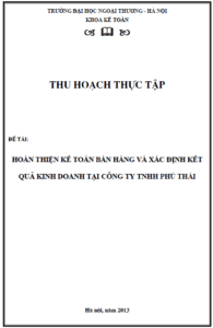 hoan thien ke toan ban hang va xac dinh ket qua kinh doanh tai cong ty tnhh phu thai